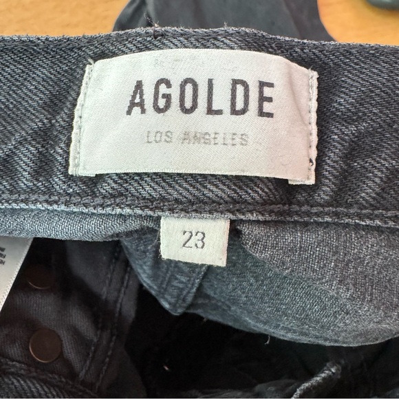 AGOLDE 90'S JEANS BLACK DISTRESSED -23 - Picture 13 of 15